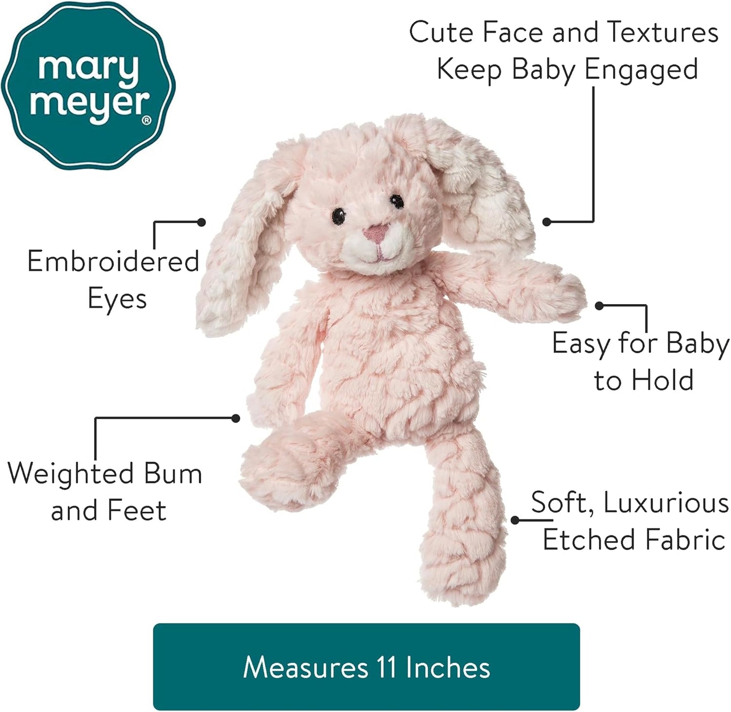 Mary Meyer Putty Nursery Stuffed Animal Soft Toy, Bunny, Pink, 28-Centimetres