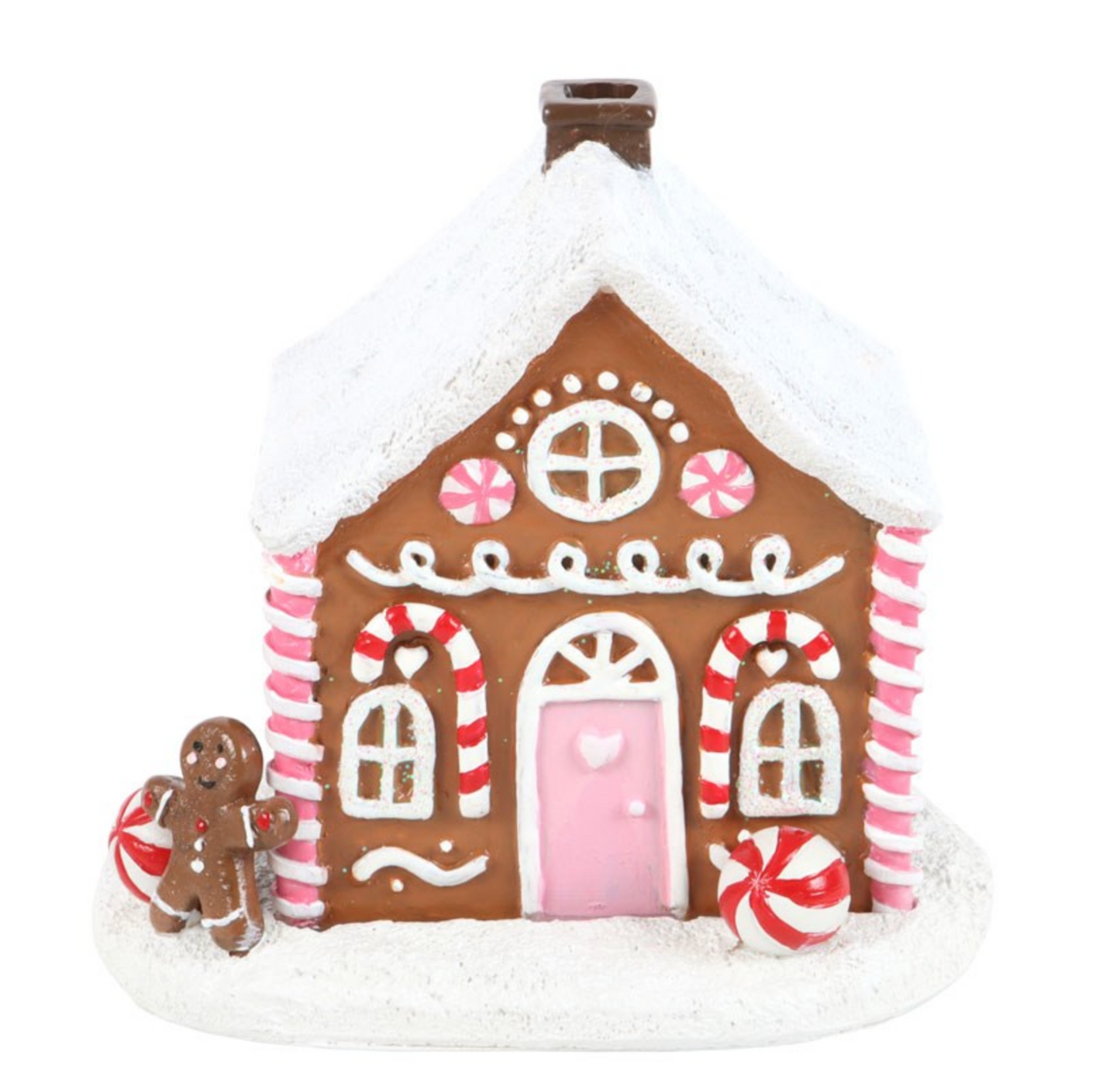 Pink Gingerbread House Incense Cone Burner