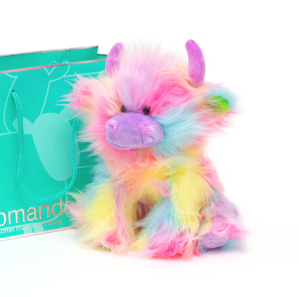 Rainbow Highland Cow Collectible Soft Toy Cow
