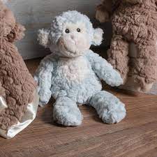 Mary Meyer Putty Nursery Stuffed Monkey, White and Blue,28-Centimetres