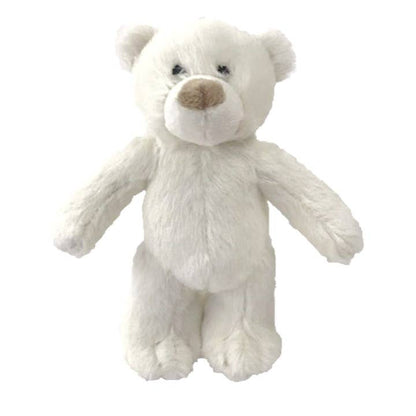 White teddy bear on a white background