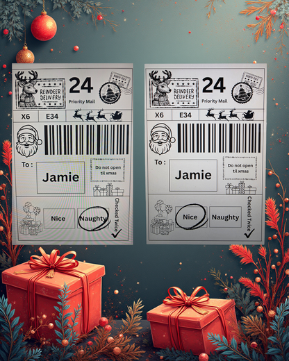 Personalised Christmas Labels Pack of 10, 20 and 50