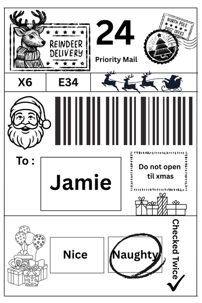 Personalised Christmas Labels Pack of 10, 20 and 50