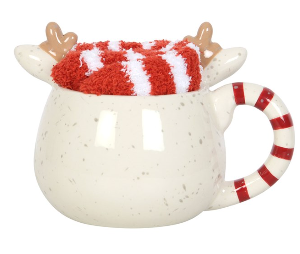 Rudolph Reindeer Mug and Socks Set