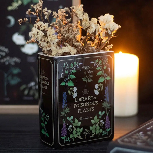 Gothic Botanical Book Shaped Vase