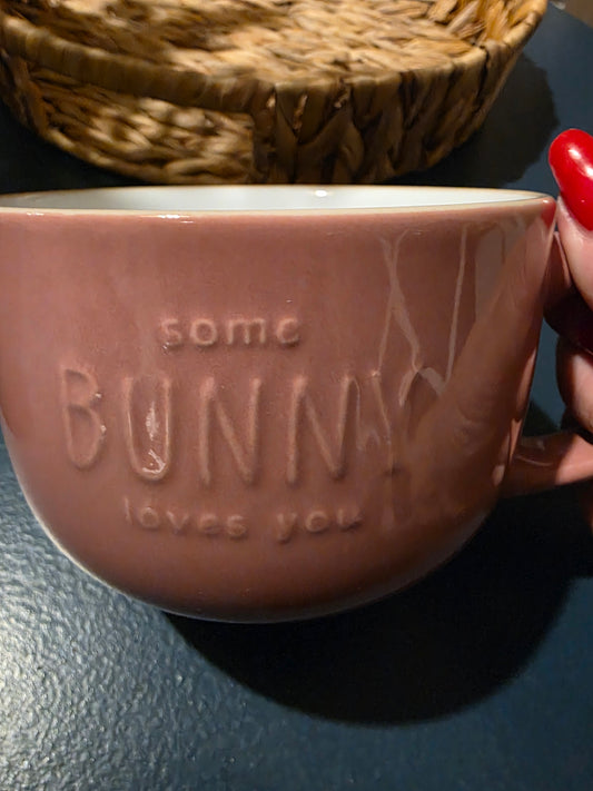 Some Bunny Loves You Mug and Mini Toy Rabbit